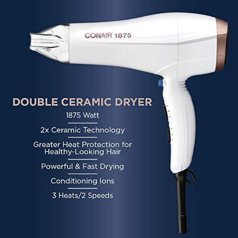 Double Ceramic 1875W Hair Dryer 1.7 pounds