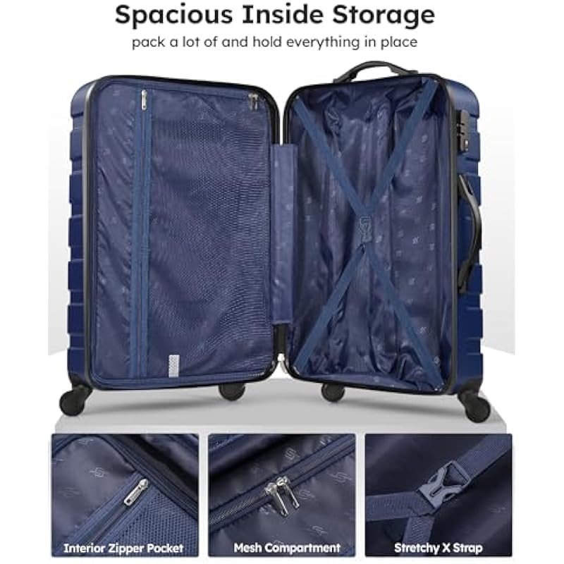 Luggage Sets 2 Piece Hard Shell Luggage Set with Spinner Wheels, TSA Lock, 20 24 28 inch Travel Suitcase Sets