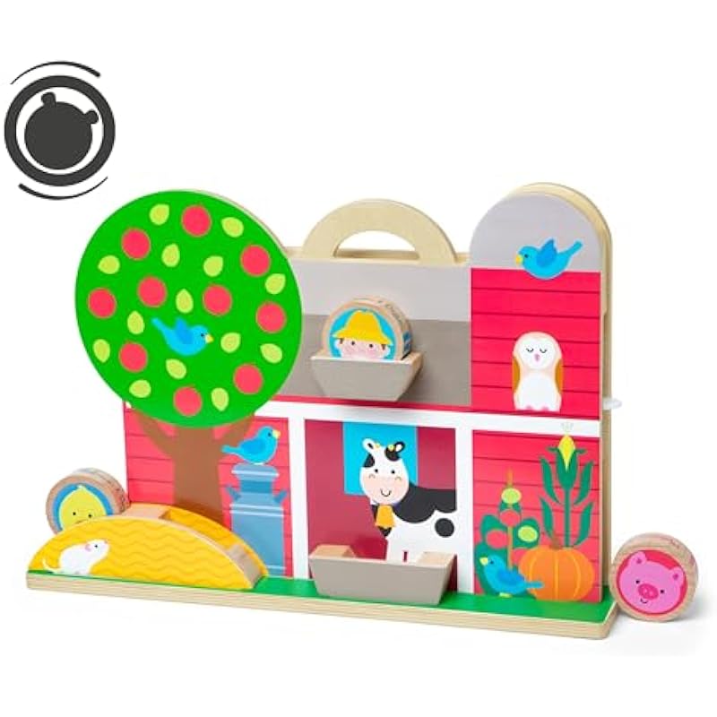 Melissa & Doug GO Tots Wooden Barnyard Tumble with 4 Disks