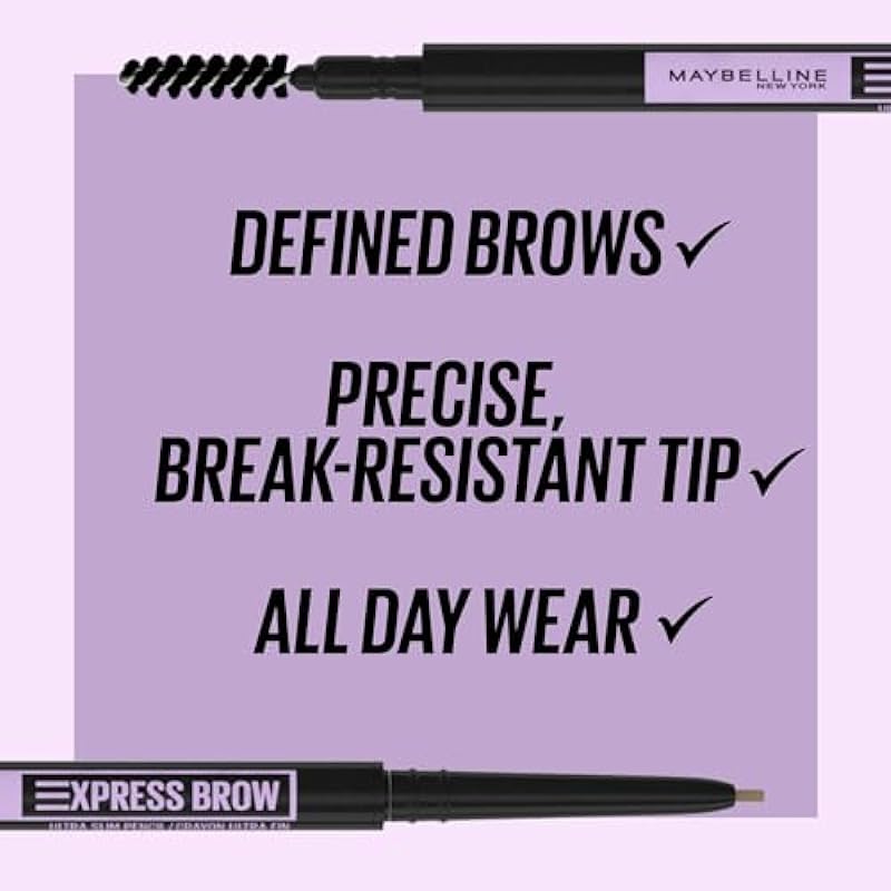 Maybelline New York Brow Ultra Slim Defining Eyebrow Pencil, Soft Brown, 0.003 Oz (Packaging May Vary)