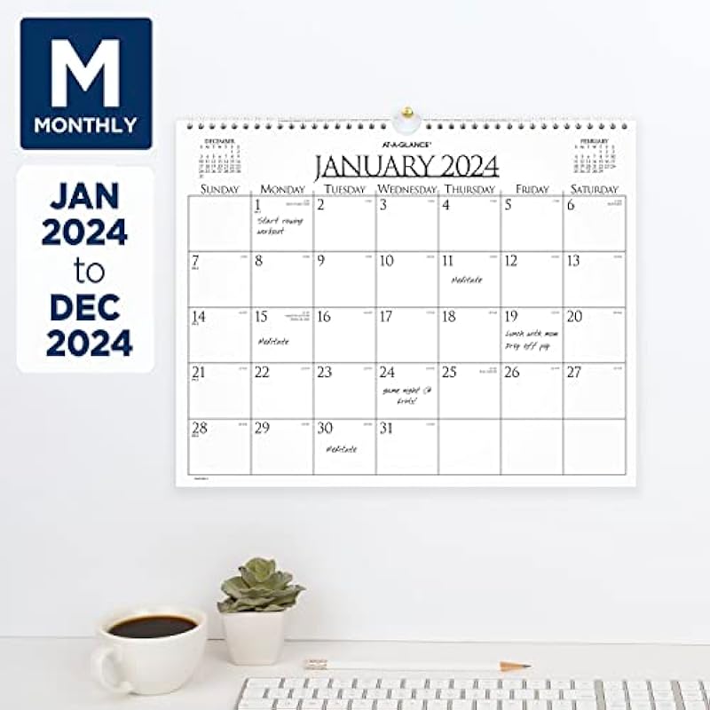 AT-A-GLANCE 2024 Monthly Wall Calendar, 15″ x 12″, Medium, Business (997-1-24)