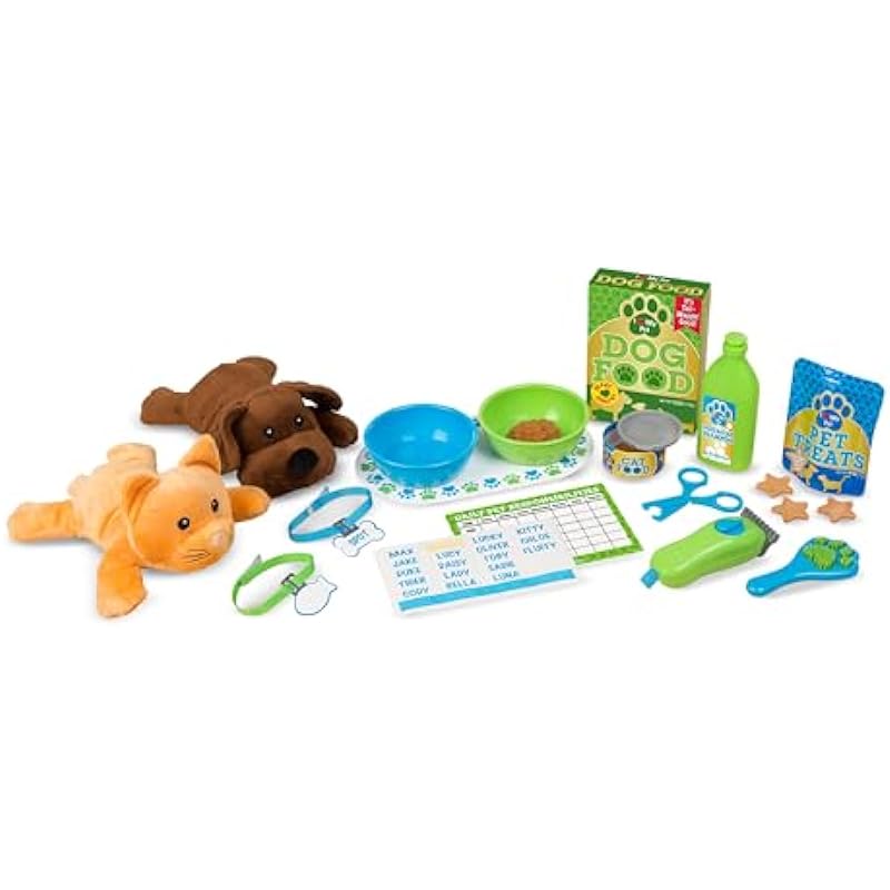 Melissa & Doug Feeding and Grooming Pet Care Play Set | Pretend Play Vet Toy Veterinarian Kit For Kids