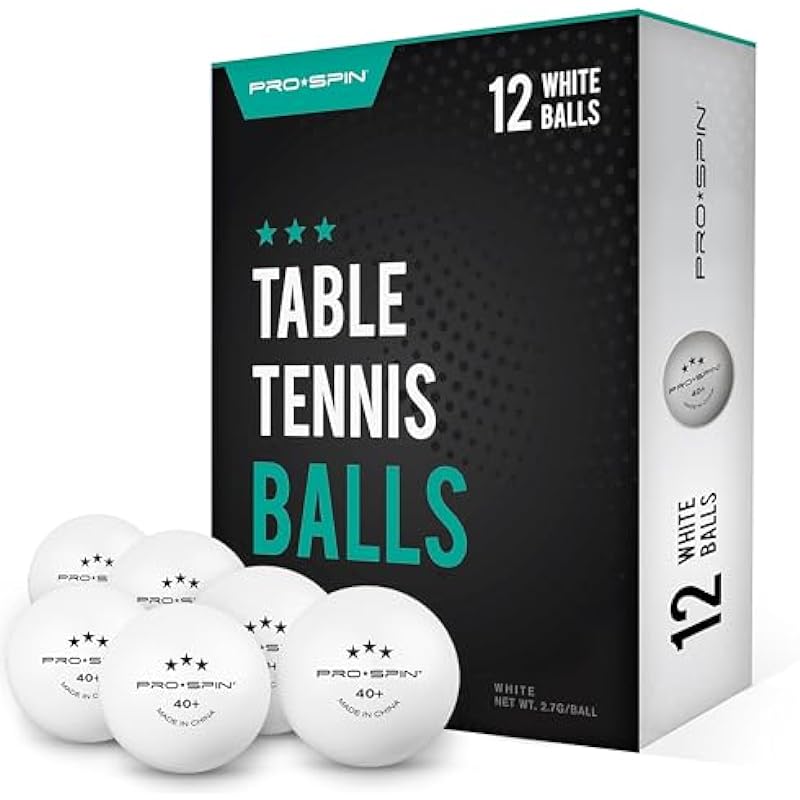 PRO-SPIN Ping Pong Balls – White 3-Star Table Tennis Balls | High-Performance 40+ ABS Balls | Ultimate Durability for Indoor/Outdoor Ping Pong Tables