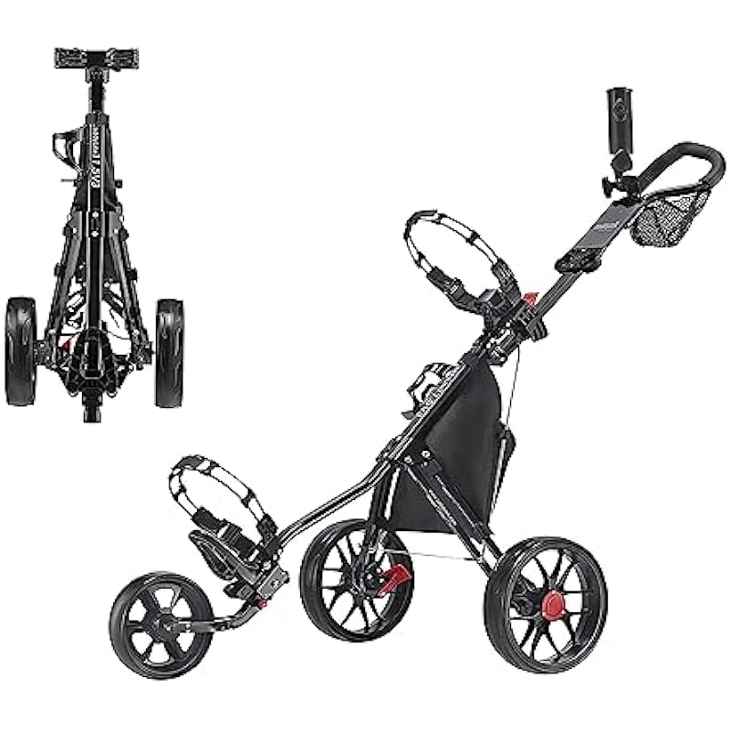 Caddytek CaddyLite 11.5 V3 3 Wheel Golf Push Cart – SuperLite Deluxe, Lightweight, Easy To Fold Caddy Cart Pushcart