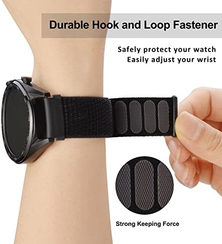 WOCCI Adjustable Nylon Sport Watch Bands with Hook and Loop Fastener, Quick Release Watch Straps for Men and Women, Band Width 16mm 18mm 19mm 20mm 21mm 22mm