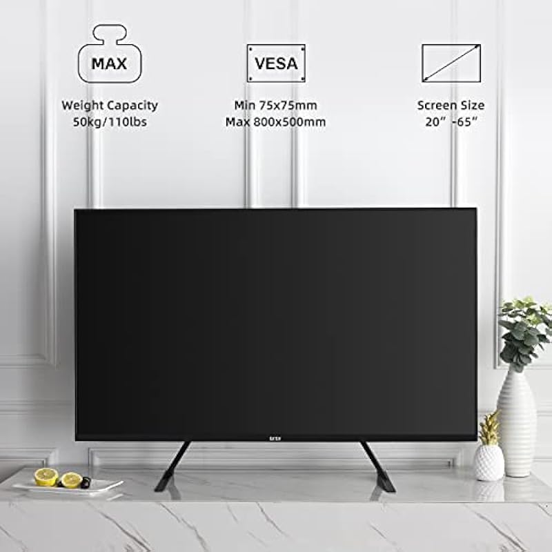 Suptek Universal TV Stand, Metal TV Legs for 22-65 inch LCD/LED/OLED/Plasma Flat&Curved Screen TV Height Adjustment with VESA 75x75mm to 800x400mm Max ML1760