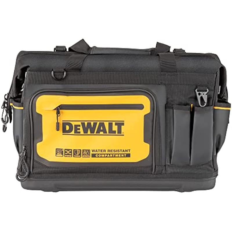 DEWALT 20 in. Pro Open Mouth Tool Bag, Water Resistant Compartment, 33 Pockets, Tough Fabric (DWST560104)