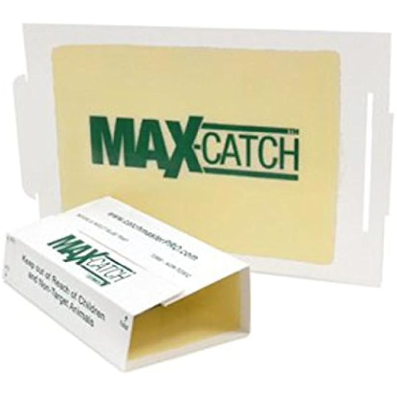 MAX Catch Sticky Peanut Butter Scented Best Mouse & Insect Glue Boards on The Market Better Then Trapper LTD, JT Eaton, Victor & Masterline – 12 Pack