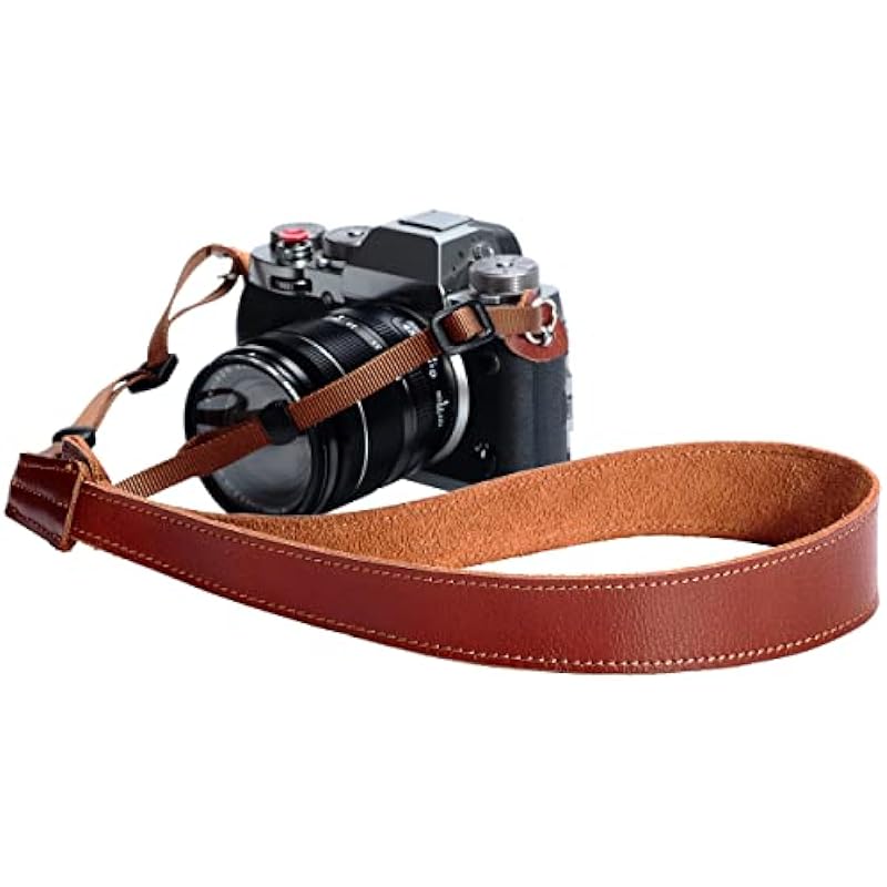 Padwa Lifestyle Soft Natural Leather Camera Strap – 1.2 inch Full Grain Cowhide Camera Straps for All DSLR/SLR Cameras,Great Gift for Men & Women Photographers(Brown)