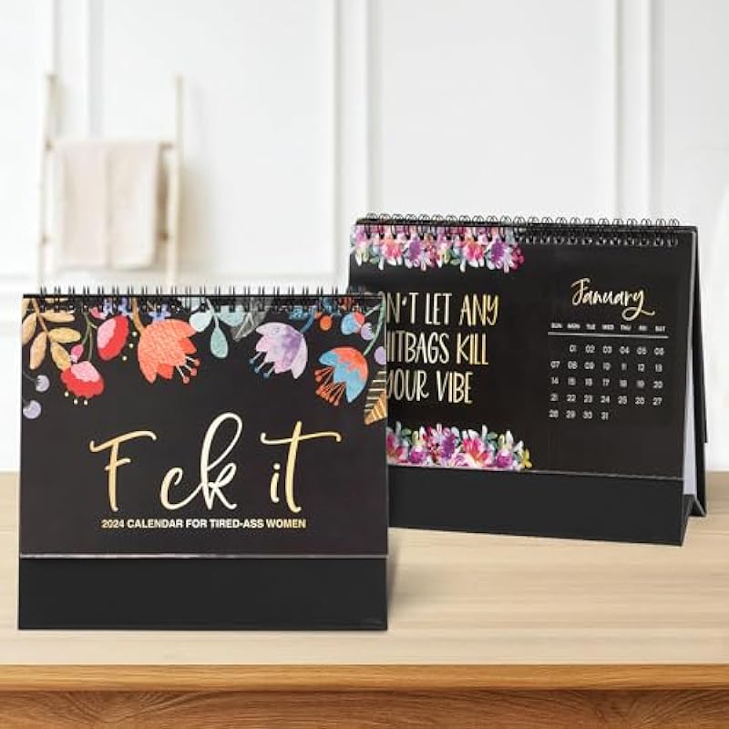 Fu-ck It Calendar,Sweary Calendar 2024,Desk Calendar 2024, 2024 Calendar For Tired-Ass Women,Monthly Planner Monthly Calendar for Family School Office