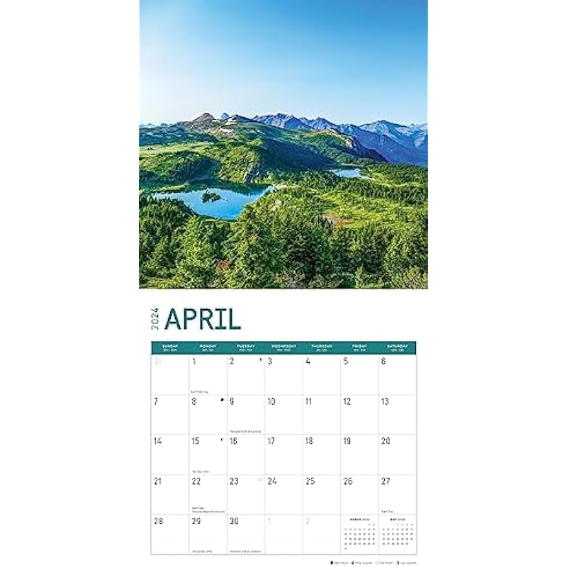 2024 Banff National Park Monthly Wall Calendar by Bright Day, 12 x 12 Inch