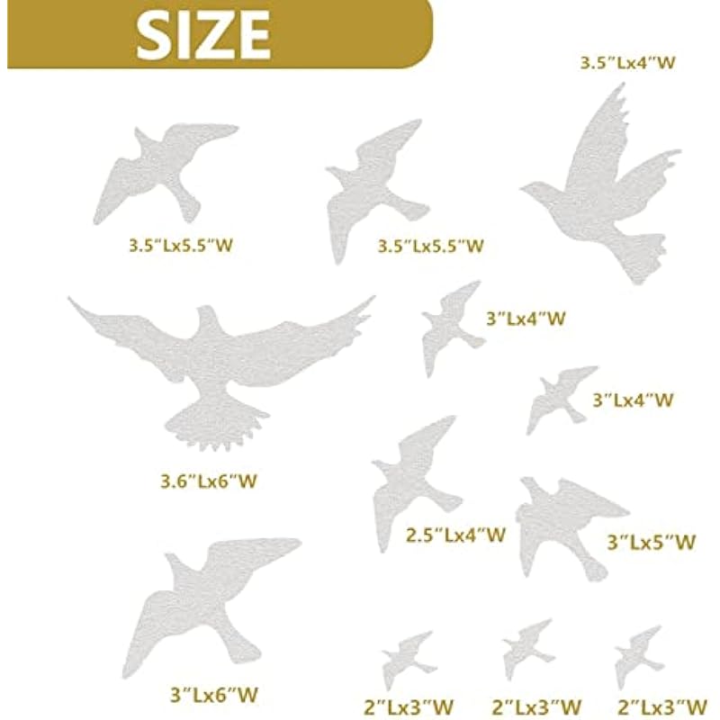 Anti-Collision Window Bird Stickers Decals Glass Door Protect and Save Bird Strikes (Clear)