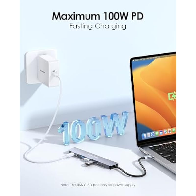 LENTION 8 in 1 USB C Hub, Adapter with 4K 60Hz HDMI, Type C Data Port, 100W PD Charging, SD/Micro SD Card Reader, 3 USB 3.0, for 2023-2016 MacBook Pro, New Mac Air/Surface, More, (CE18s, Space Gray)