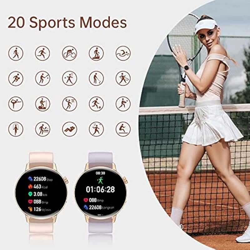 Smart Watch for Women Men (Make/Answer Call) 1.32″ HD Touch Screen Waterproof Smartwatch for Android and iPhone Fitness Tracker with Heart Rate Sleep Monitor AI Voice Control Pedometer Fitness Watch