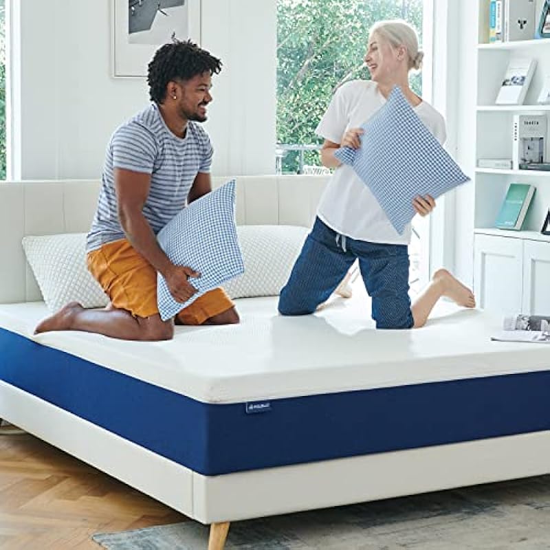 Queen Mattress, Molblly 10 inch Gel Memory Foam Mattress with CertiPUR-US Certified Foam Bed Mattress in a Box for Sleep Cooler & Pressure Relief, Queen Size