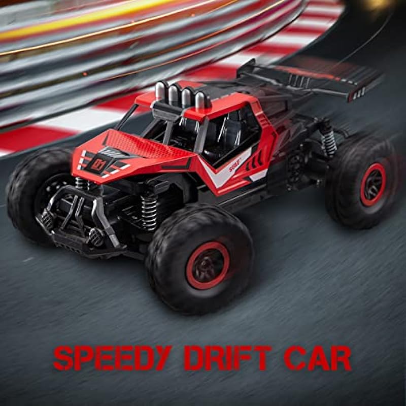 SGILE Remote Control Car Toy for Boys Girls, 2.4 GHz RC Drift Race Car, 1:16 Scale Fast Speedy Crawler Truck, 2 Batteries for 50 Mins Play, Toy Gift for Boys Girls