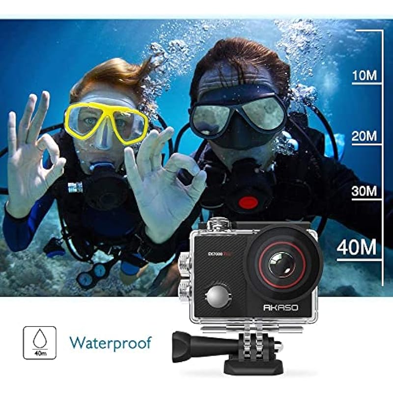 AKASO EK7000 Pro 4K Action Camera with Touch Screen EIS Adjustable View Angle Web Underwater Camera 40m Waterproof Camera Remote Control Sports Camera with Helmet Accessories Kit