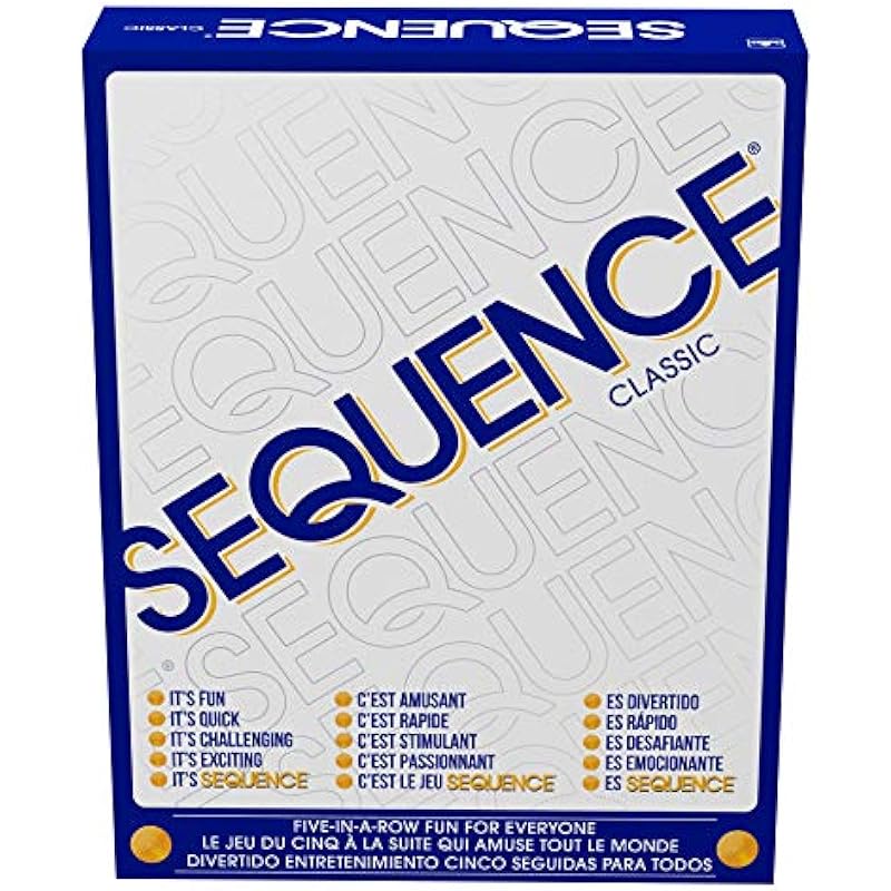 Jax Sequence Trilingual – Original Game with French and Spanish Instructions, White