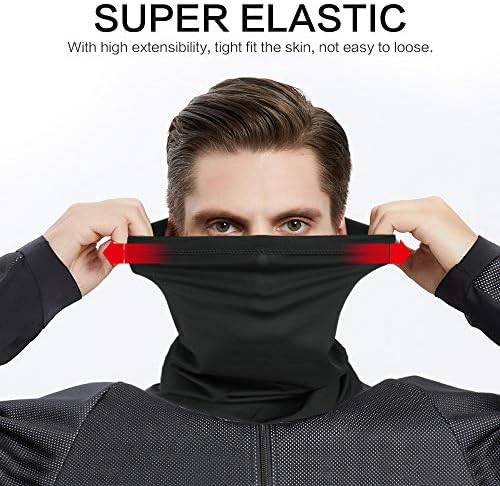 SUNLAND Neck Gaiter Bandana Face Mask UV Dust Protection Face Covering Elastic Face Scarf Mask 3Pack