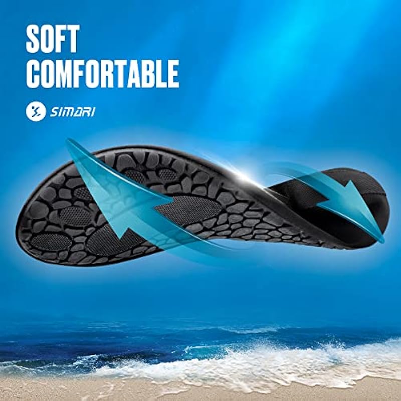 SIMARI Water Shoes Womens Mens Swim Pool Beach Aqua Socks Quick-Dry Barefoot Outdoor Surf Yoga Exercise SWS001