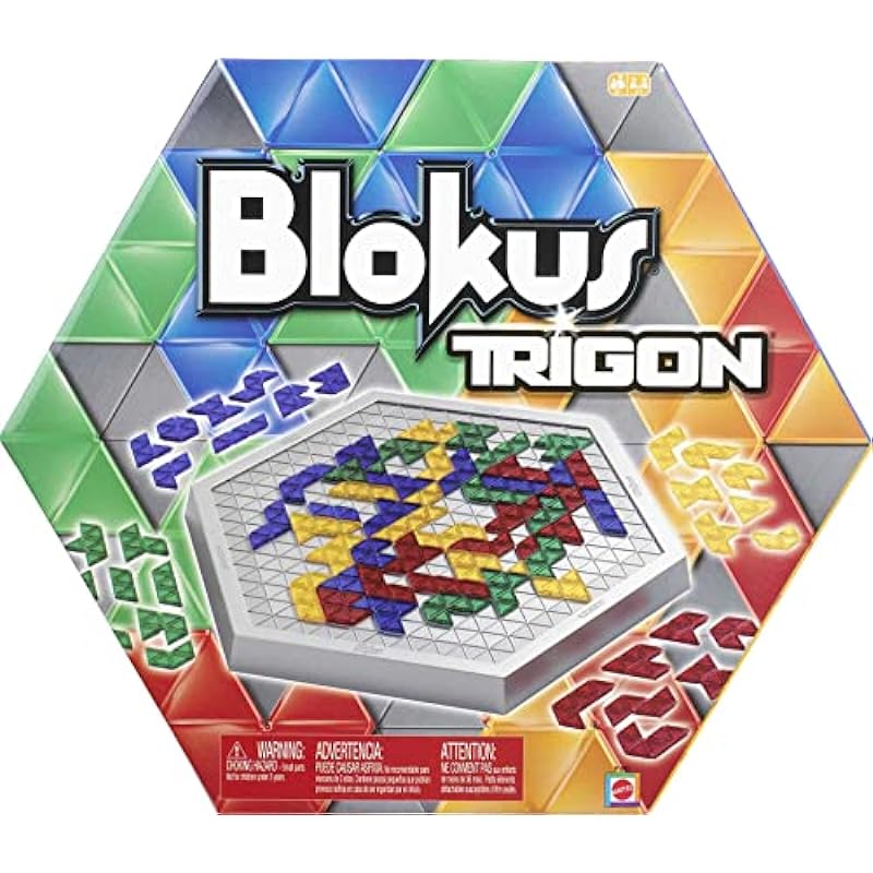 Blokus Trigon Strategy Board Game, Family Game for Kids & Adults with Hexagonal Board & Triangular Pieces