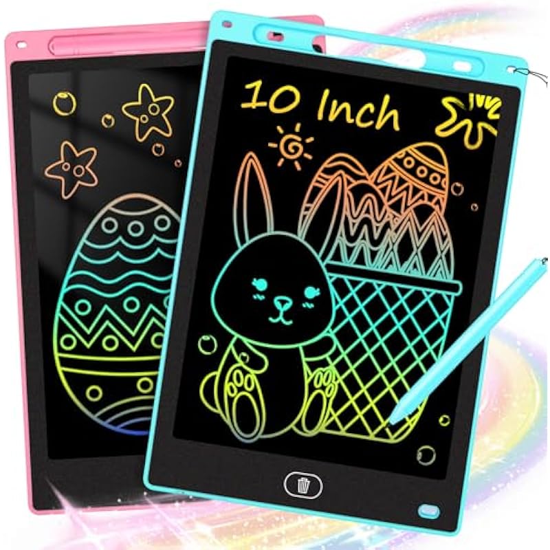 KTEBO 2 Pack LCD Writing Tablet for Kids 10 inch, Toddler Drawing Board Kids Toys for Ages 2-4 5-7 6-8 9 8-12 Years Old Boys Girls, Easter Basket Stuffers for Kids