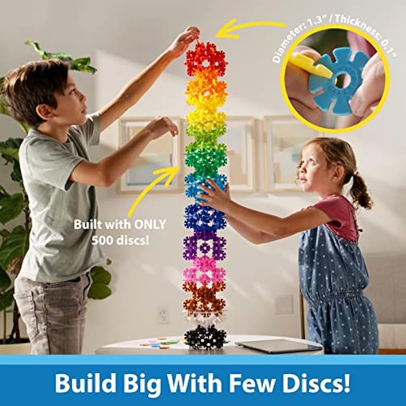 VIAHART Brain Flakes 500 Piece Interlocking Plastic Disc Set | A Creative and Educational Alternative to Building Blocks | Tested for Children’s Safety | A Great STEM Toy for Both Boys and Girls!