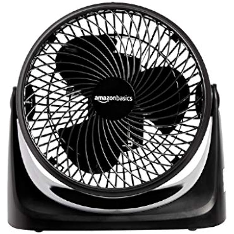 Amazon Basics 3 Speed Small Room Air Circulator Fan, 7-Inch, BLACK & Honeywell Turbo On The Go USB/Battery Powered Fan, Black