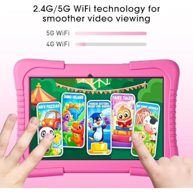 SGIN Kids Tablets 10 Inches IPS Display, E10P 2MP Front Camera 5MP Rear Camera, 2GB RAM 64GB ROM with Proof Case, Large Capacity Battery,GPS, Bluetooth (Lavender)