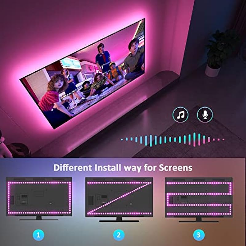 Nexillumi Immersion Led Lights for TV 55 inch to 85 inch, TV LED Backlight with HDMI Sync Box, App Control TV Led Strip Lights Sync with TV Picture