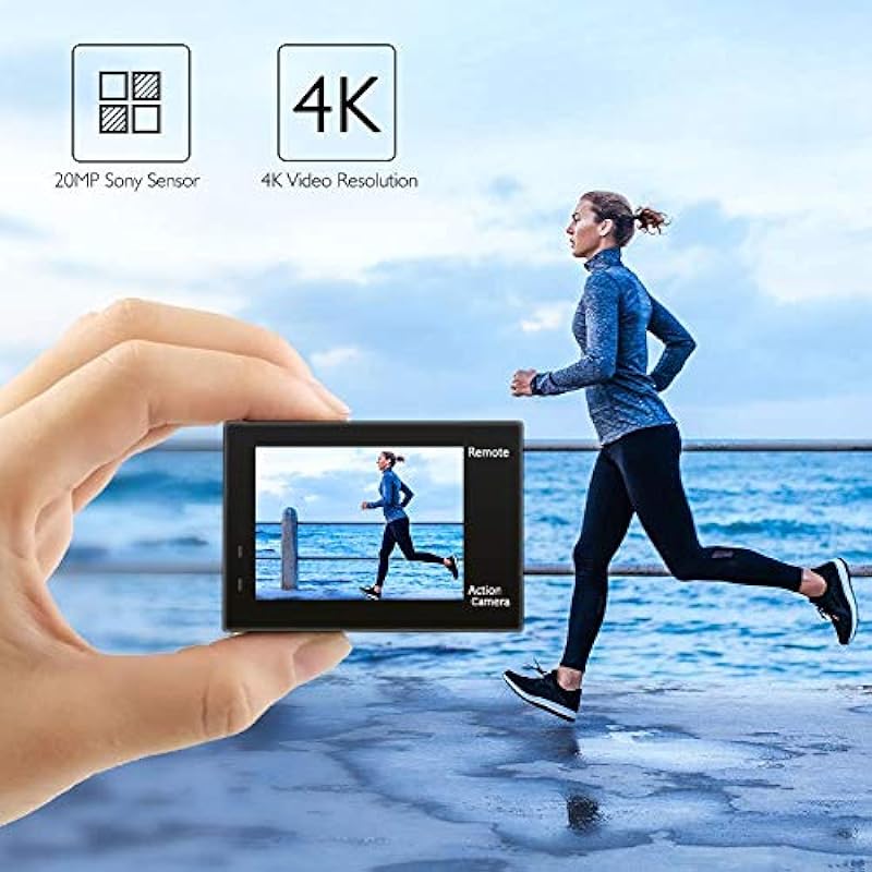 AKASO Brave 4 4K30fps Action Camera +64GB MicroSDXC Memory Card Accessories Kit Bundle – 20MP Ultra HD Photo EIS 30m Waterproof Camera WiFi Remote Control 5X Zoom Underwater Video Cameras