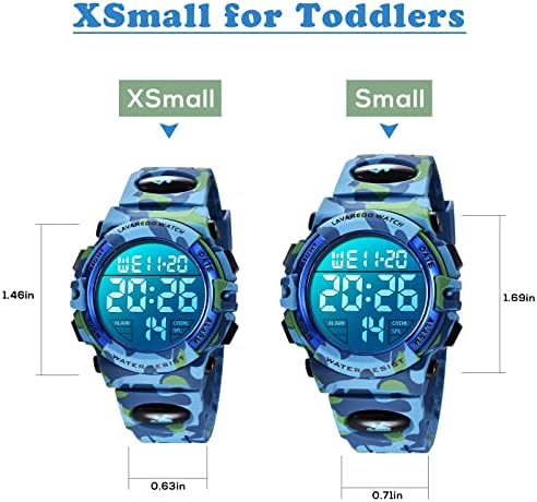 Kid’s Watch,Boys Watch Digital Sport Outdoor Multifunction Chronograph LED Waterproof Alarm Calendar Analog Watch for Children with Silicone Band