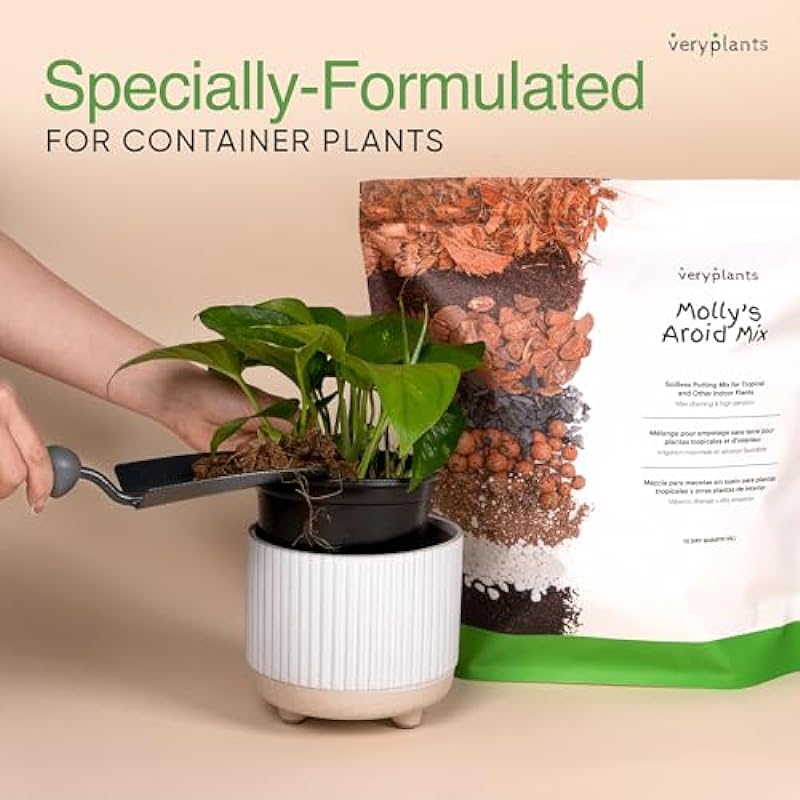 Molly’s Aroid Mix – Premium Soilless Chunky Potting Mix for Tropical and Indoor Plants – Contains Orchiata Bark, Coco Chips, Worm Castings, Horticultural Charcoal, Mycorrhizae, More. 5.5L