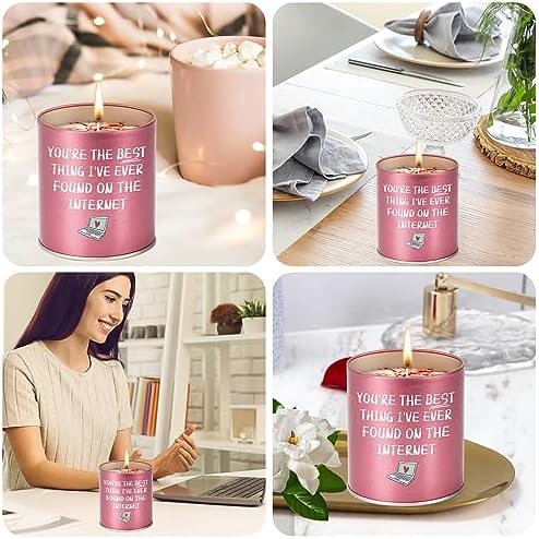 Valentines Day Gift for Women Candle Scented Funny Couple Gifts for Her Original Gifts for Wife Girlfriend Ideas Jar Candle Gift Set for Teen Girls on Valentines Birthday Anniversary Noel Cadeau Femme