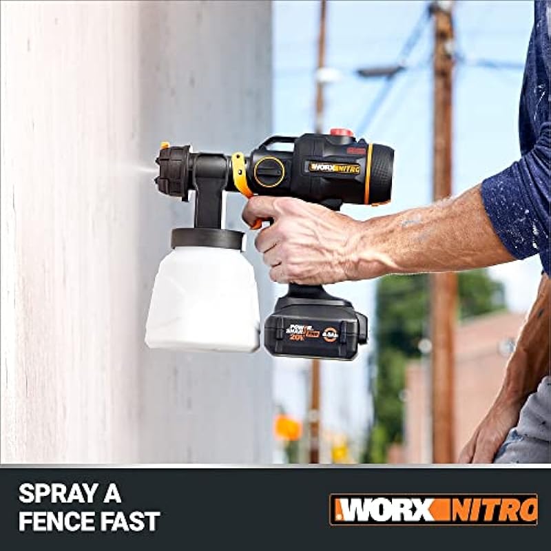 Worx Nitro WX020L 20V Cordless Paint Sprayer Power Share with Brushless Motor