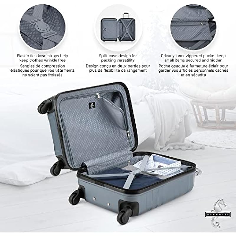 Atlantic Horizon Hardside Spinner Carry-On 20-Inch, Ice Blue