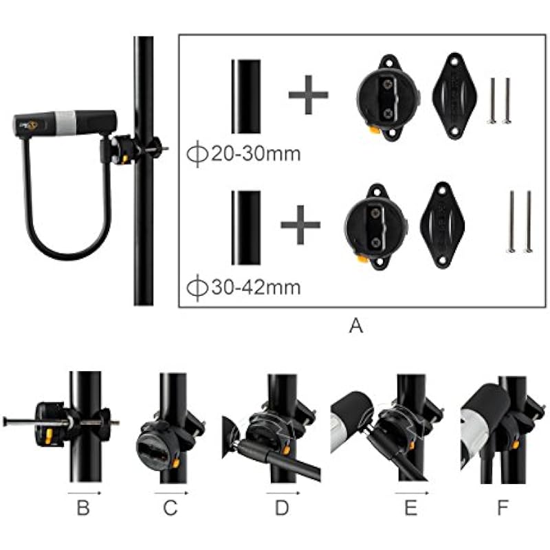 Bike U Lock with Cable – Via Velo Heavy Duty Bicycle U-Lock,14mm Shackle and 10mm x1.8m Cable with Mounting Bracket for Road, Mountain, Electric & Folding Bike