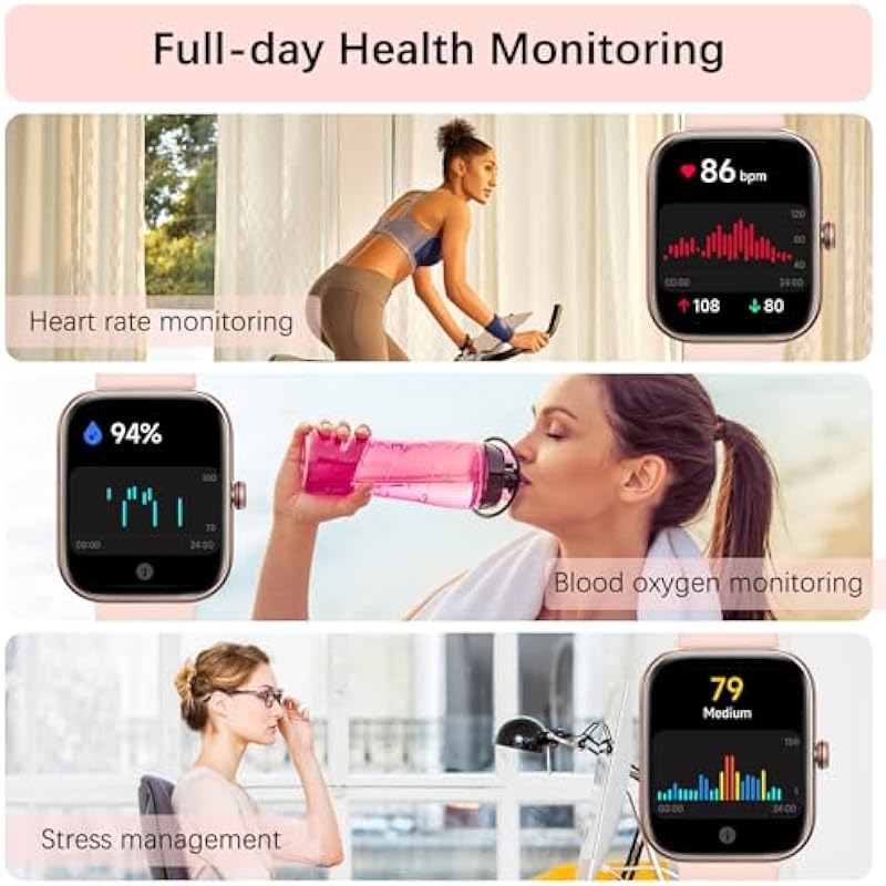 Smart Watch for Women Men with Bluetooth Call, 1.91″ Alexa Built-in, Fitness&Sleep Tracker, Blood Oxygen, Heart Rate Monitor, 100+ Exercise Modes, IP68 Waterproof Smartwatch for Android Phone iPhone