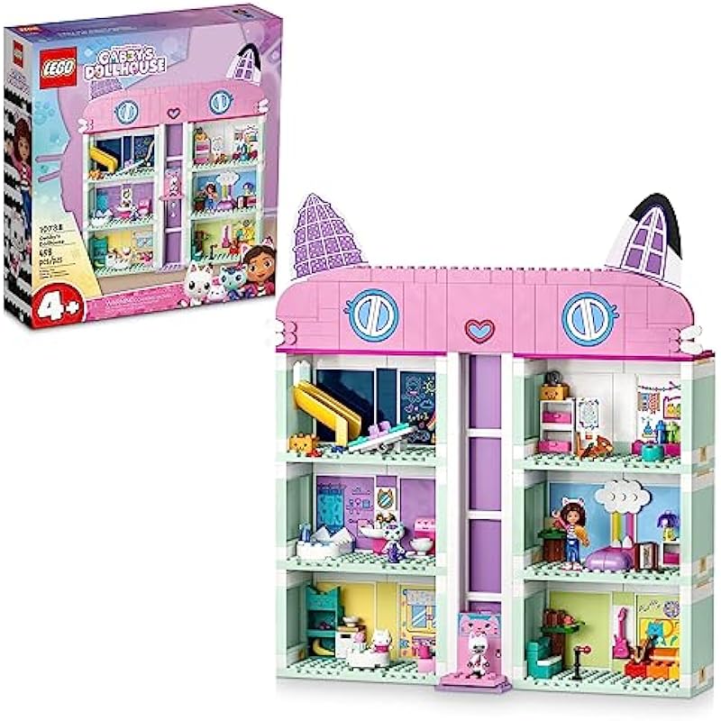 LEGO Gabby’s Dollhouse 10788 Building Toy Set, an 8-Room Playhouse with Authentic Details and Popular Characters from The Show, Including Gabby, Pandy Paws, Cakey and Mercat, Gift for Kids Ages 4+