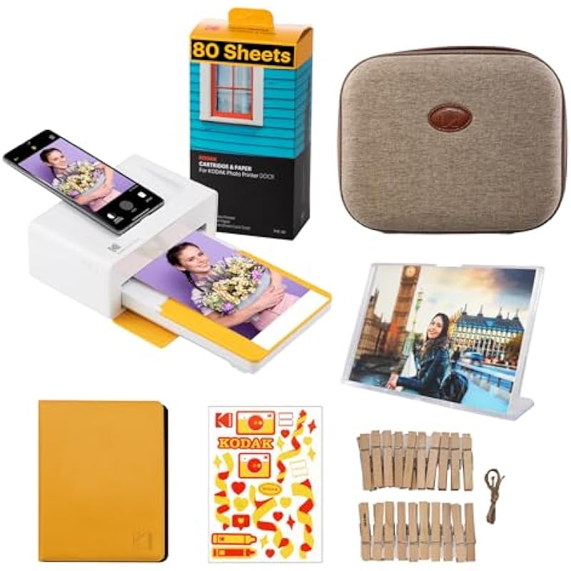 KODAK Dock Plus 4PASS Instant Photo Printer (4×6 inches) + 90 Sheets Gift Bundle