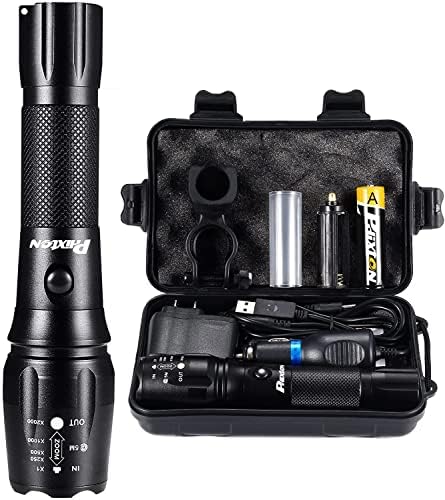 PHIXTON Rechargeable Bright LED Flashlight High Lumens, Super Bright 3000 Lumen Handheld Flashlights, High Power Compact EDC Flash Torch Lights, for Emergency Camping Hiking Gift