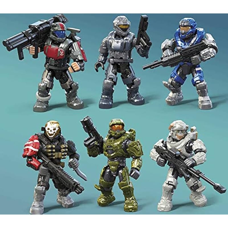 MEGA Halo Action Figures Toy Building Set, 20th Anniversary Pack with 352PIeces, 20 Poseable, Collectable Characters and Accessorie