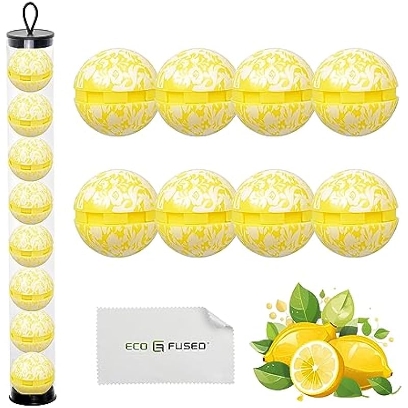 Eco-Fused Deodorizing Balls for Sneakers, Lockers, Gym Bags – 8 pack – Neutralizes Sweat Odor – Also Great for Homes, Offices and Cars – Easy Twist Lock/Open Mechanism – Citrus Mania