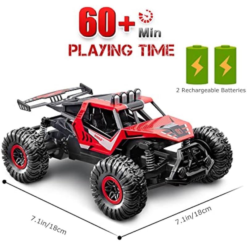 SGILE Remote Control Car Toy for Boys Girls, 2.4 GHz RC Drift Race Car, 1:16 Scale Fast Speedy Crawler Truck, 2 Batteries for 50 Mins Play, Toy Gift for Boys Girls