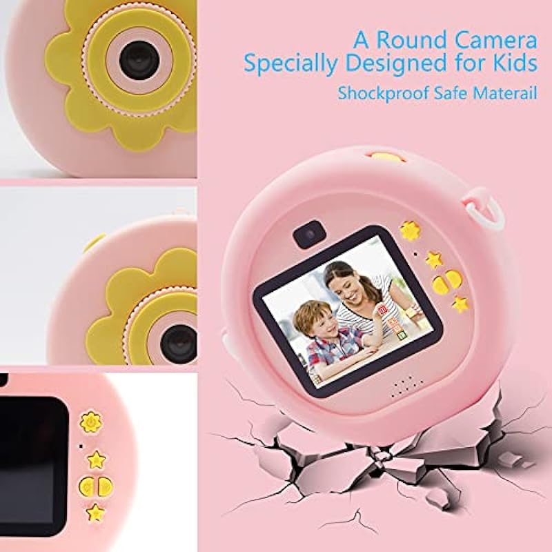 Kids Camera 1080P,Toddler HD Digital Dual Cameras,Children Video Record Camcorder Smart Focus Cartoon Selfie Camera for 3-12 Year Old Boys Girls Birthday Toys Gifts-32GB SD Card