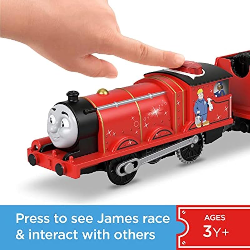 Thomas & Friends Talking James, Battery Powered Motorized Toy Train Engine with Character Sounds and Phrases for Preschool Kids 3 Years and up