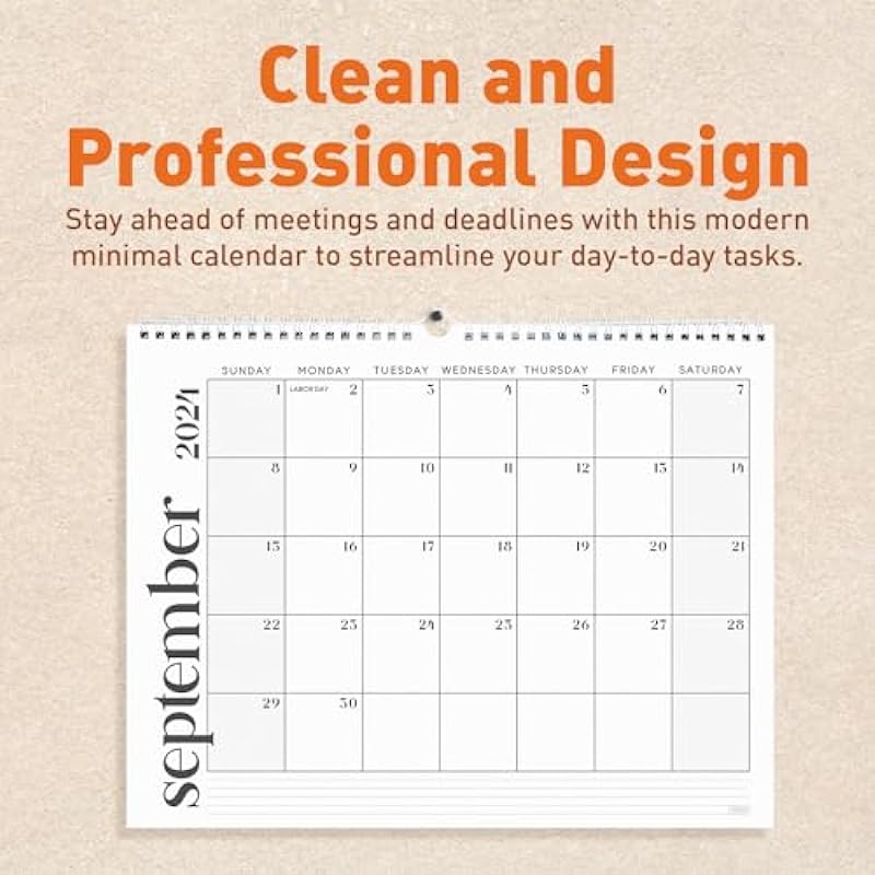 S&O Modern Minimal Wall Calendar from January 2024-June 2025 – Tear-Off Monthly Calendar – 18 Month Academic Wall Calendar – Hanging Calendar to Track Anniversaries & Appointments – 13.5″x10.5”in