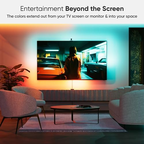 Nanoleaf 4D – TV Sync Camera and Smart Addressable Gradient Lightstrip Kit, Immersive TV LED Backlights, Bias Lighting for Home Theatre & Console Gaming (for TV and Monitors Up to 85″)