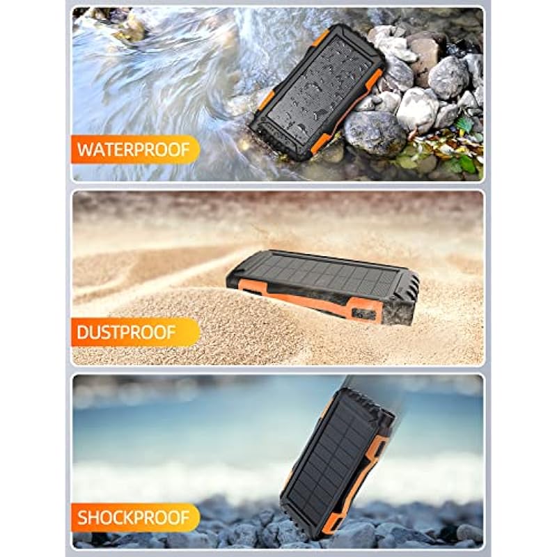 Power-Bank-Solar-Charger – 42800mAh Power Bank,Portable Charger,External Battery Pack 5V3.1A Qc 3.0 Fast Charging Built-in Super Bright Flashlight