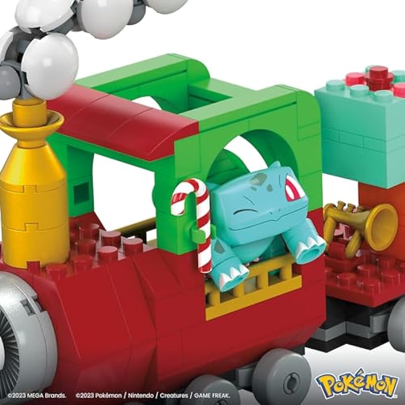 MEGA Pokémon Action Figure Building Toys, Holiday Train with 373 Pieces, 4 Poseable Characters, Gift Idea for Kids